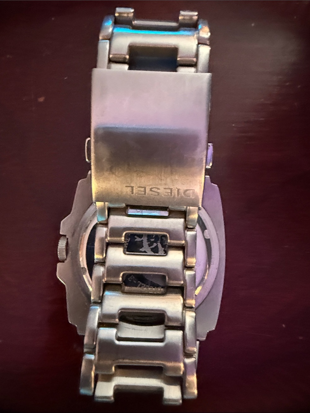 Diesel Men's Red Dial Stainless Steel Bracelet Watch - Picture 2 of 3